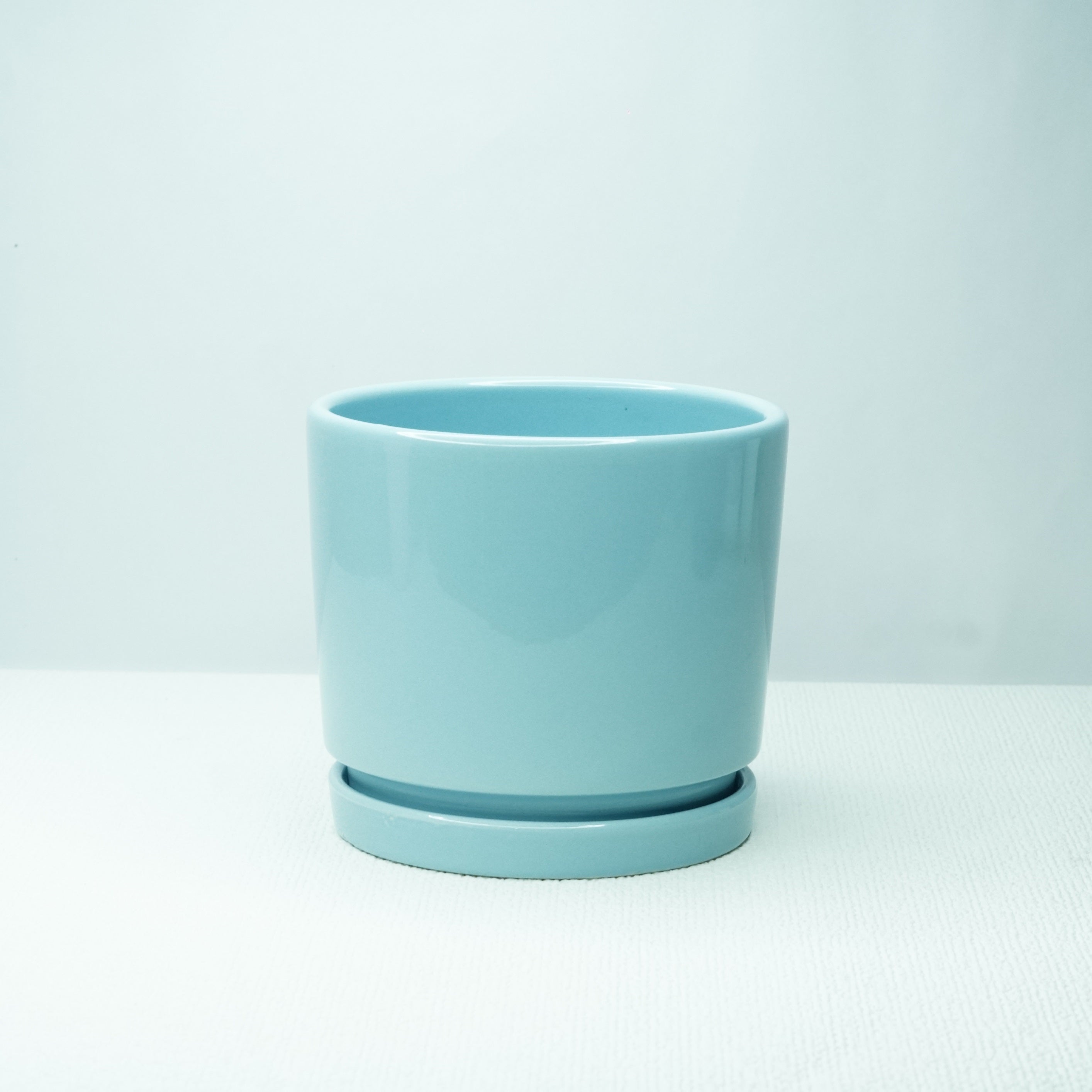 Glossy Sky Blue Ceramic Pot 5 inch