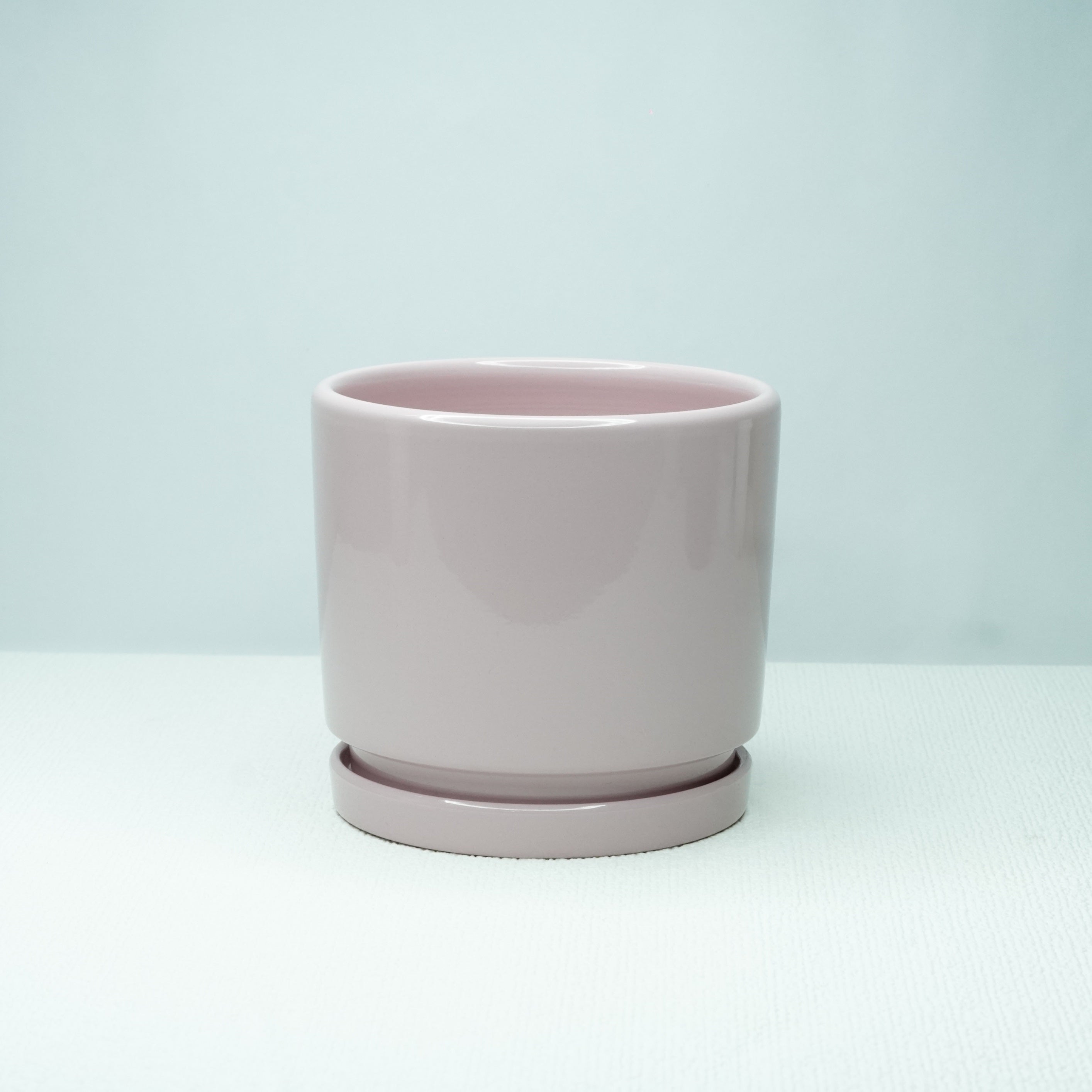 Glossy Baby Pink Ceramic Pot 5 inch