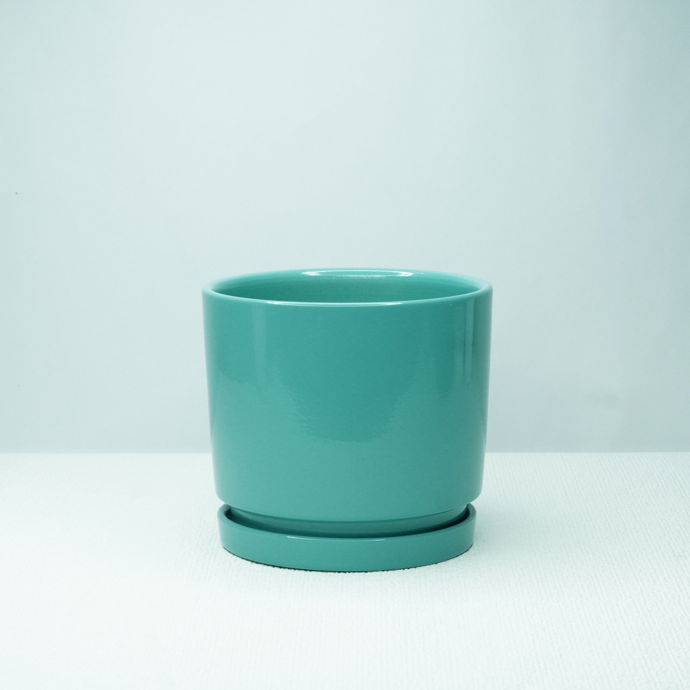 Glossy Teal Ceramic Pot 5 inch