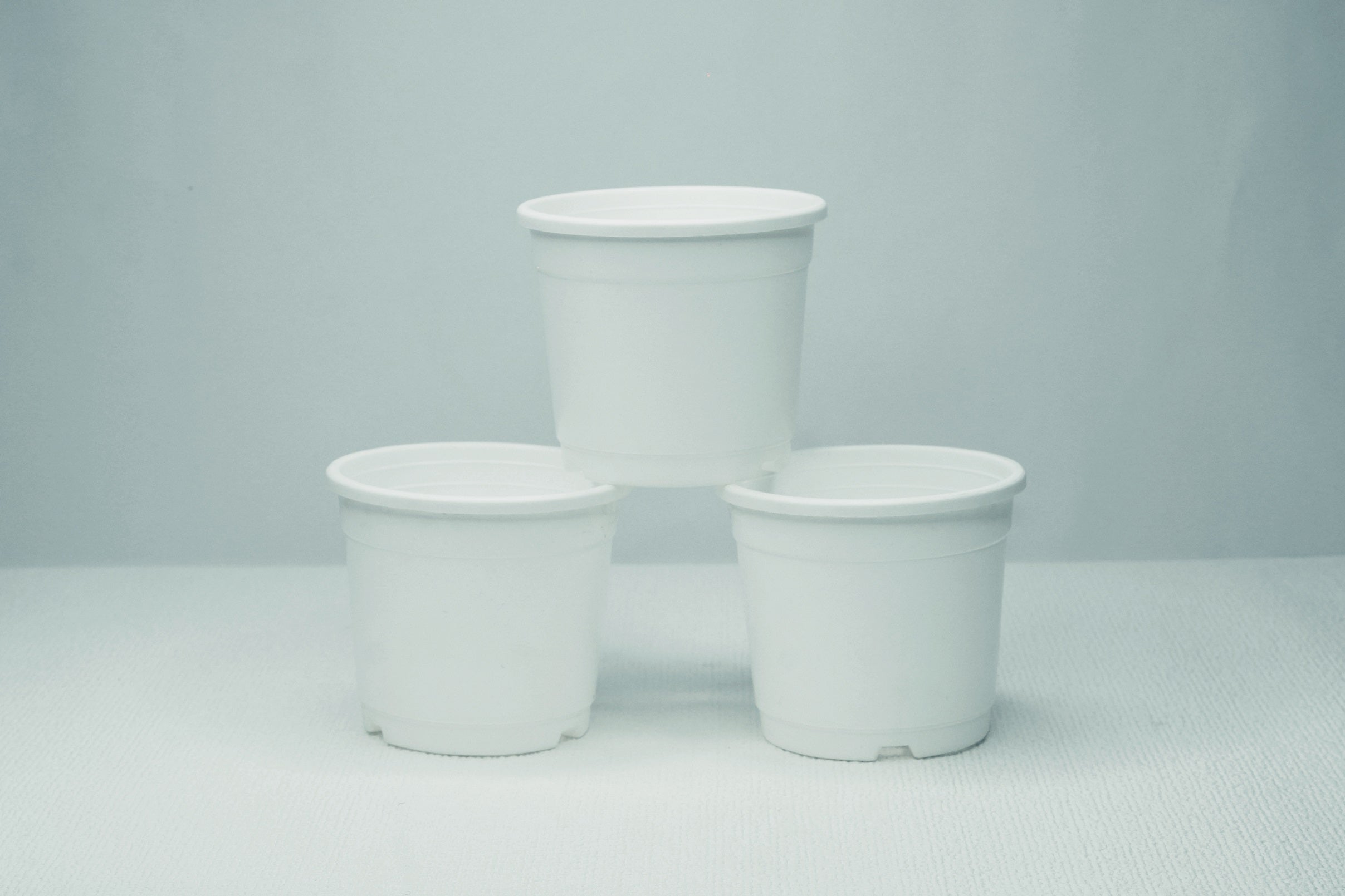Set of 3 Grow Pots White 4 inch